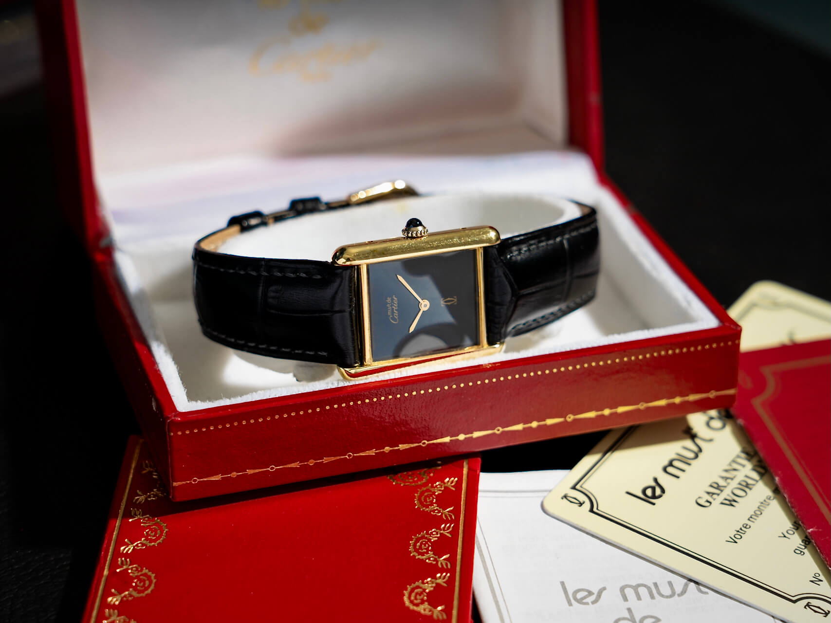 Must de Cartier Tank 'Onyx' B&P