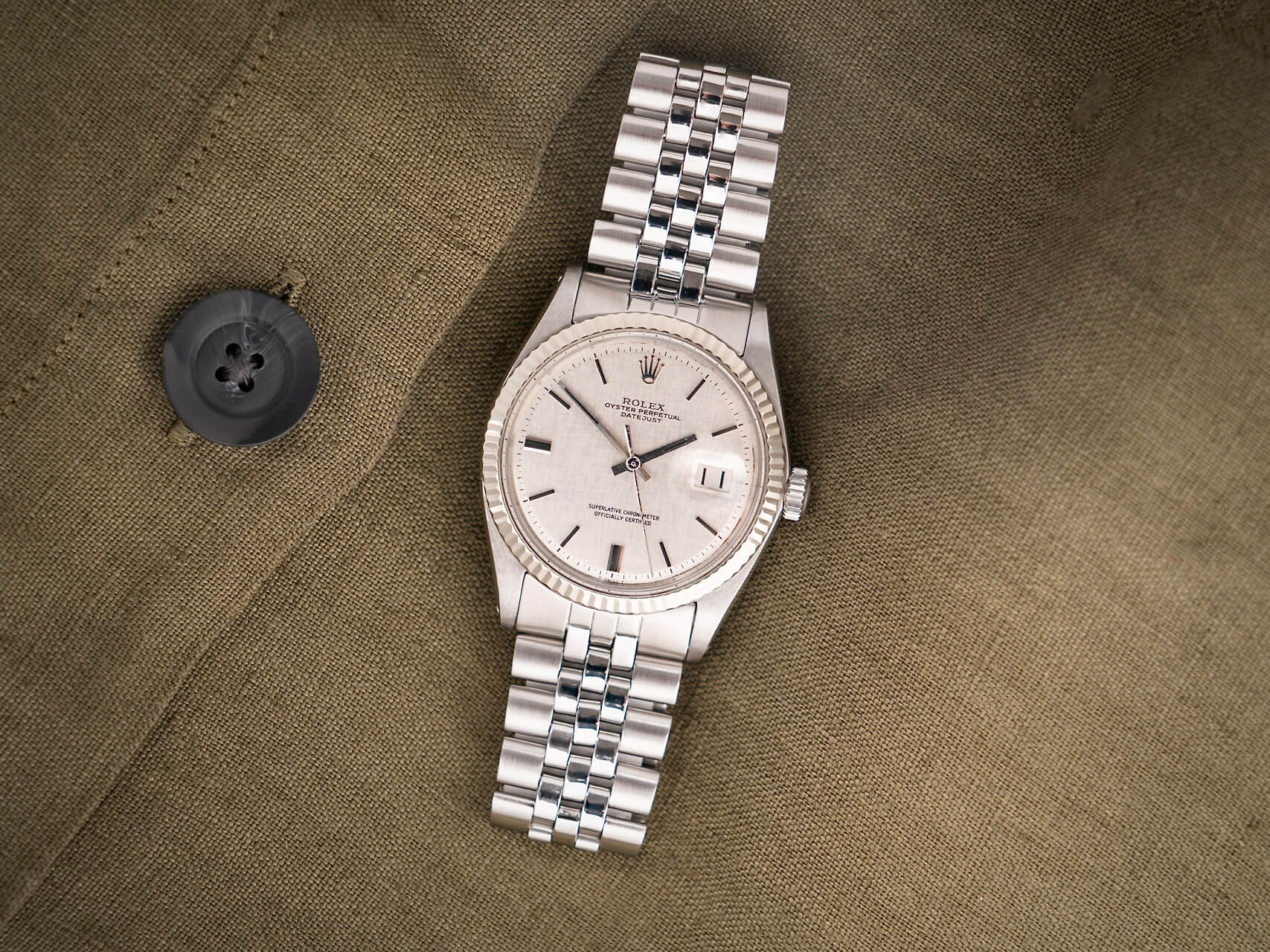Rolex Datejust 1601 No Lume 'Black Out' Linen Dial