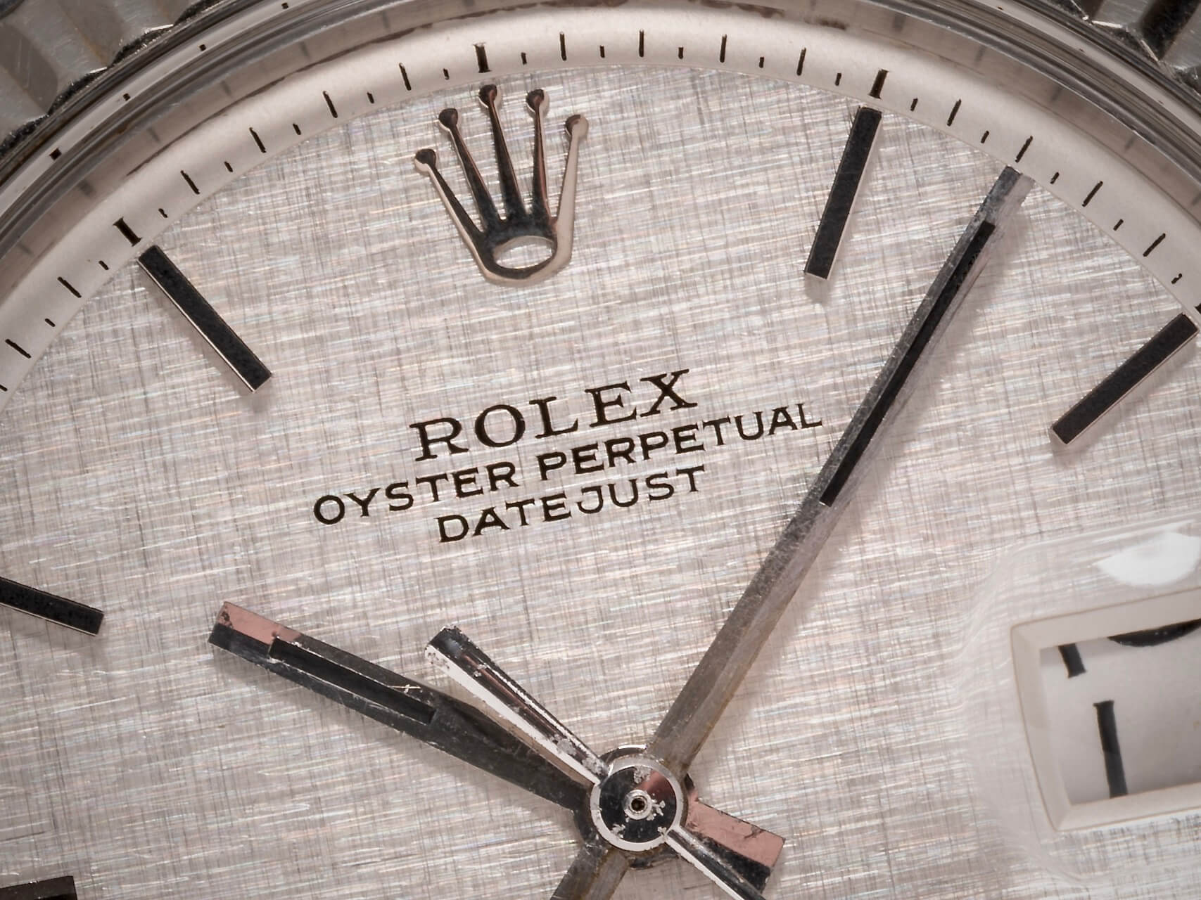 Rolex Datejust 1601 No Lume 'Black Out' Linen Dial