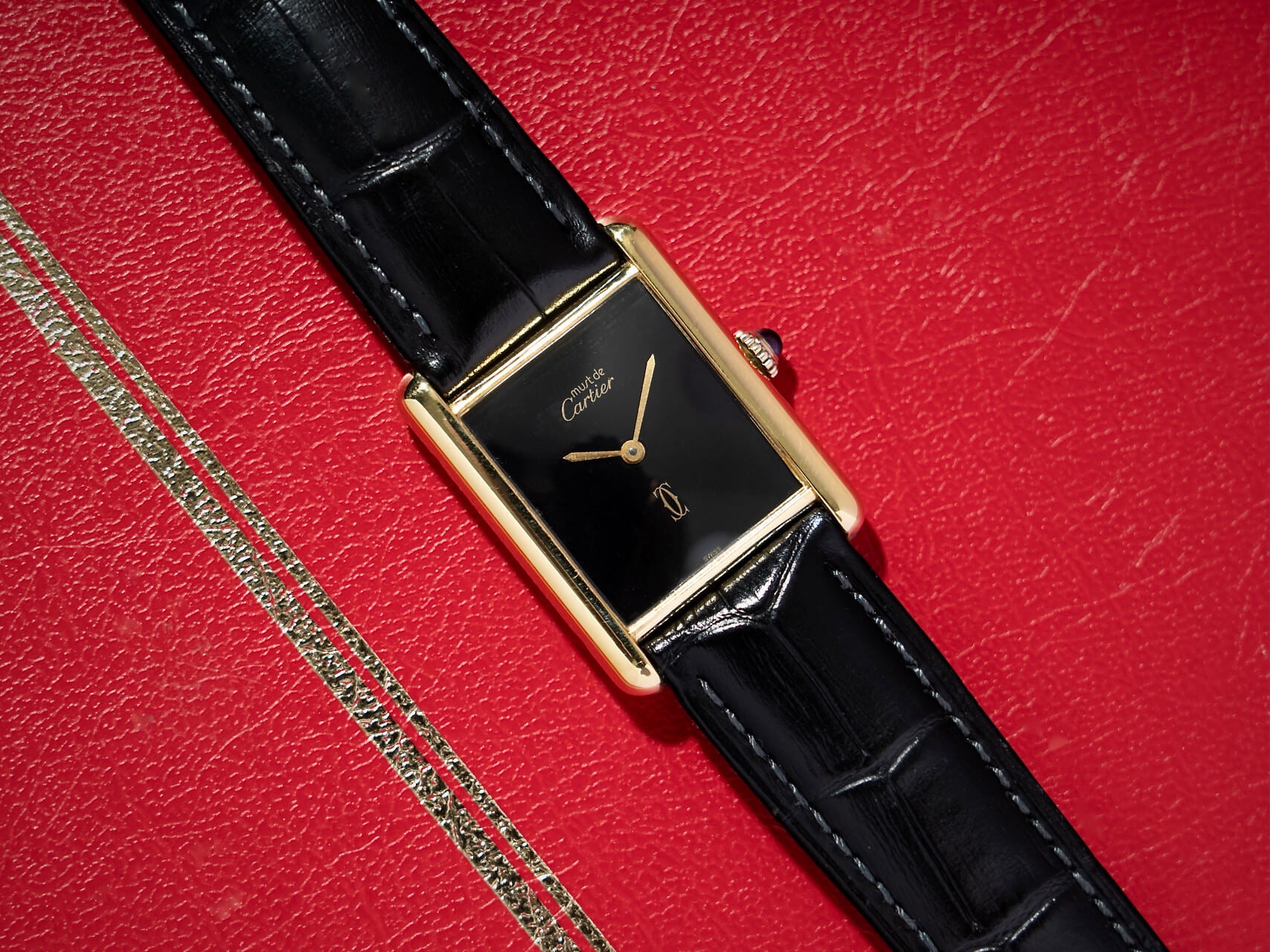 Must de Cartier Tank 'Onyx' B&P