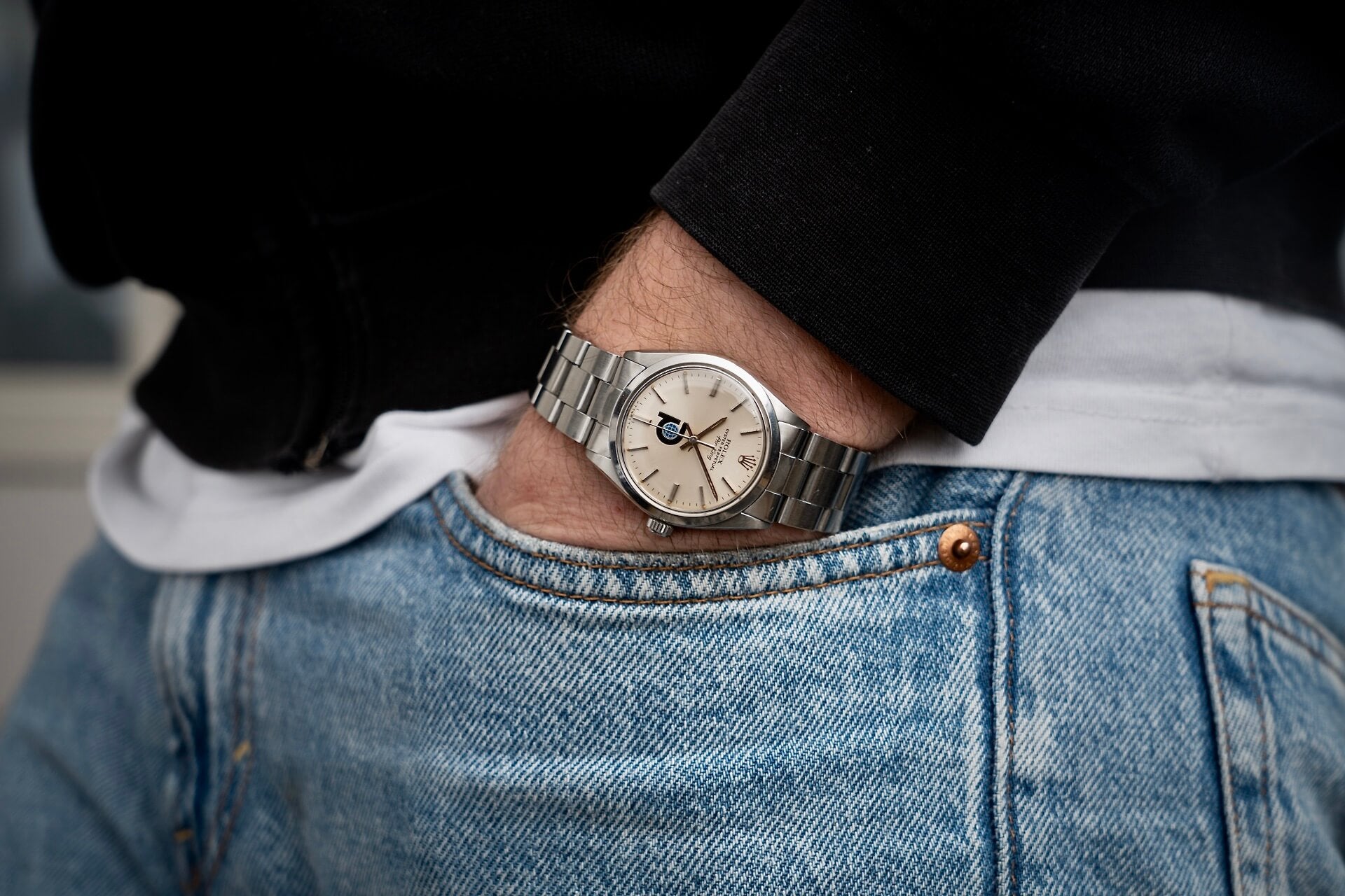 Rolex Airk-king 5500 Pool Intairdril Logo Dial 'Pool Oil'