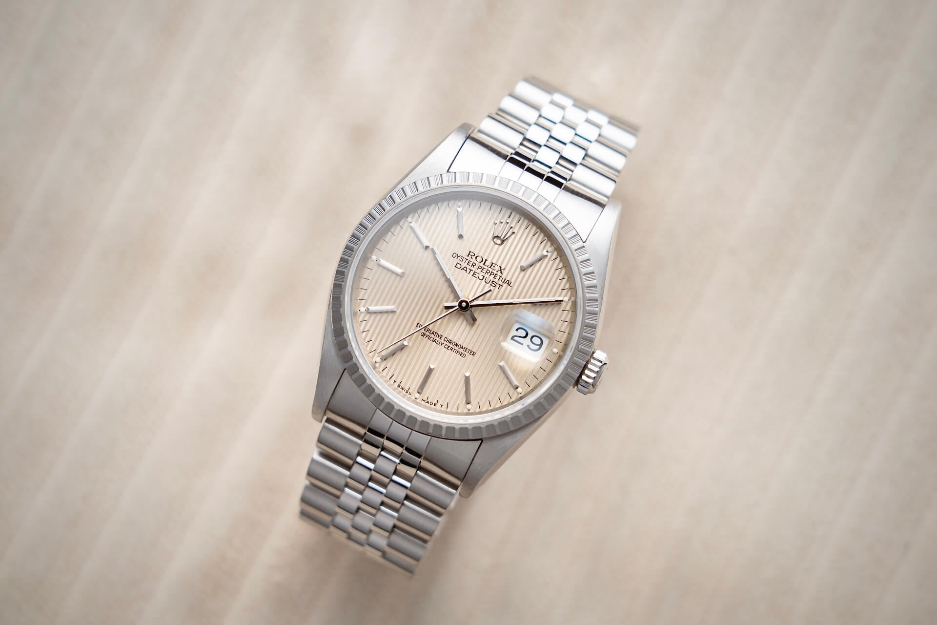 Rolex Datejust 16220 'Champagne Tapestry'