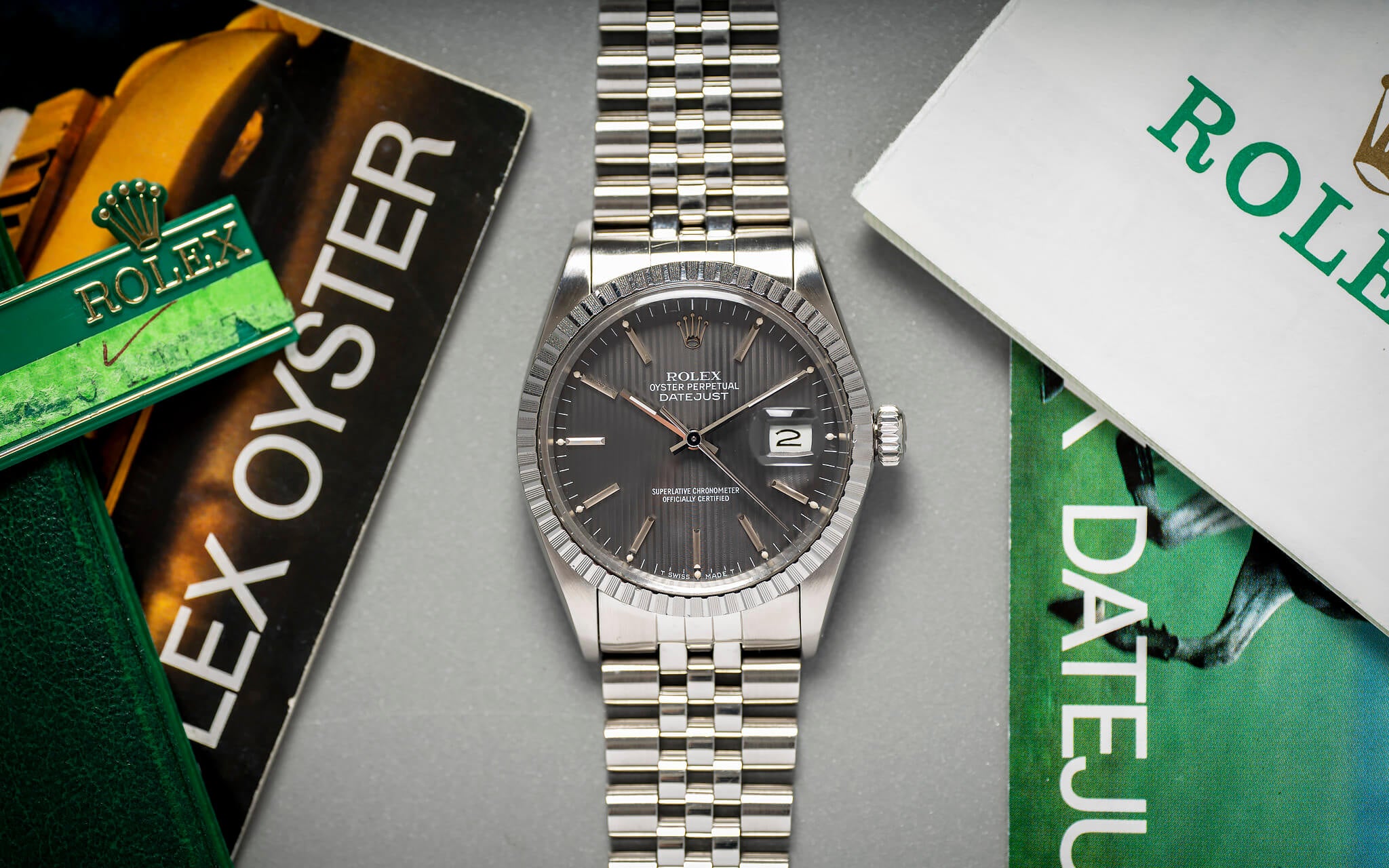 Rolex Datejust Ref. 16030 'Grey Tapestry' B&P
