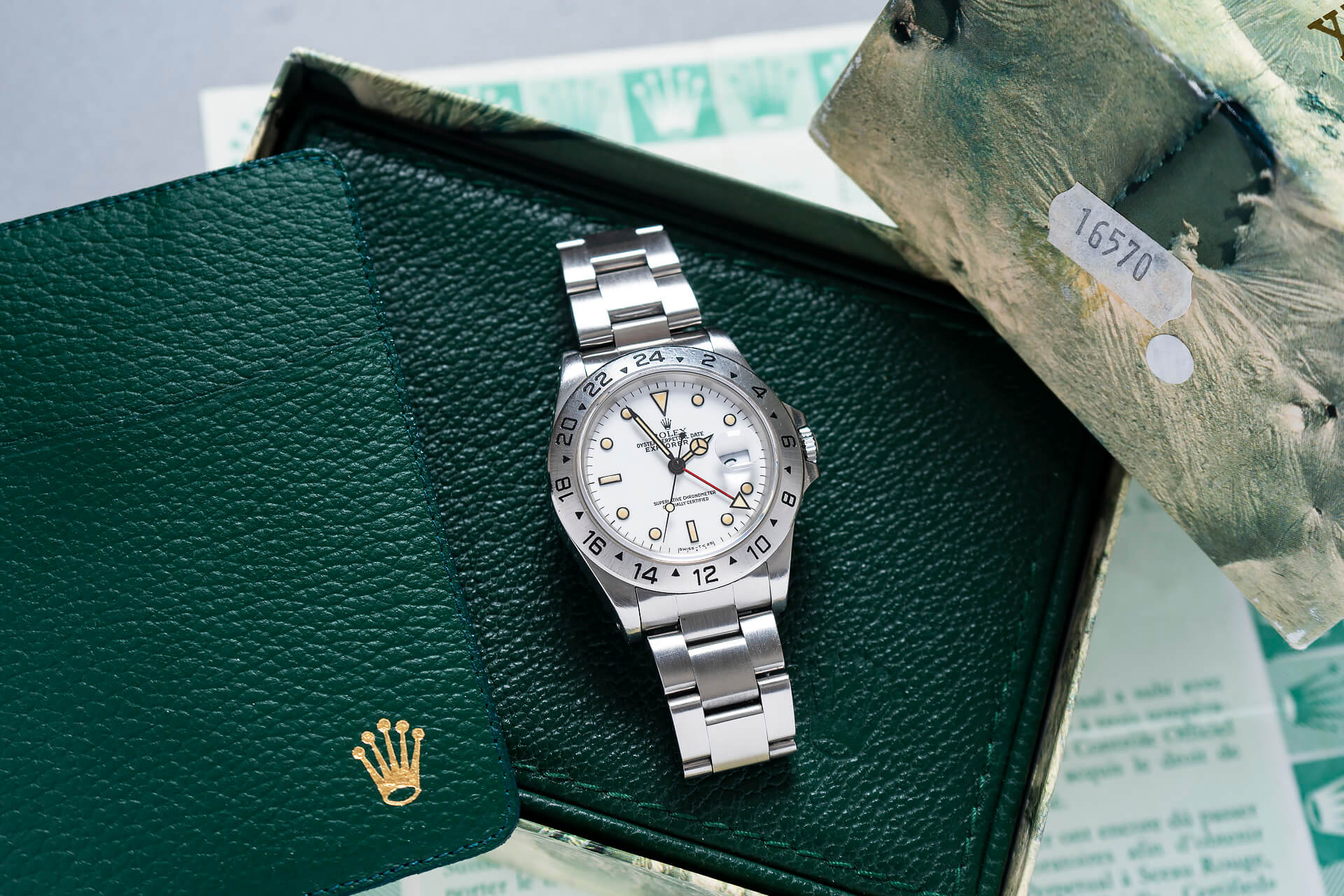Rolex Explorer II 16570 'Chicchi Di Mais' B&P
