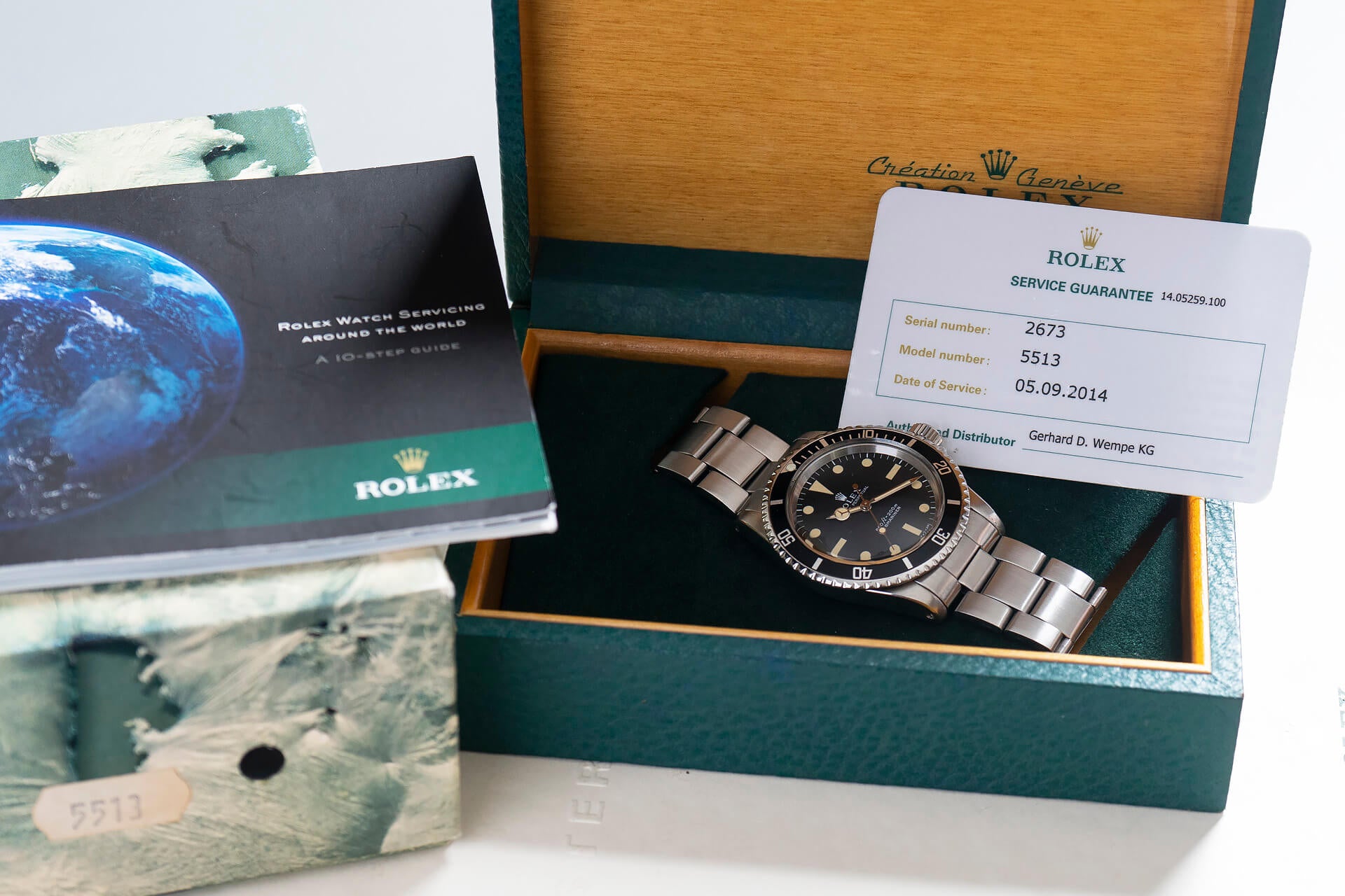 Rolex Submariner 5513 'Serif Dial' OG Box and Service Papers