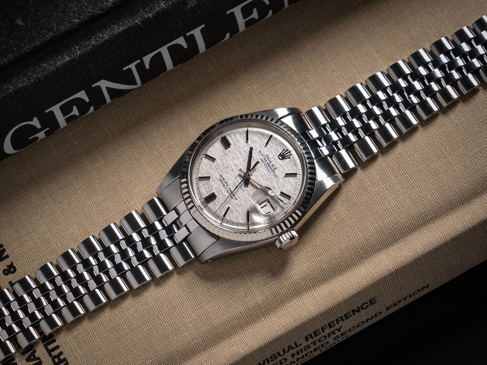 Rolex Datejust 1601 No Lume 'Black Out' Linen Dial