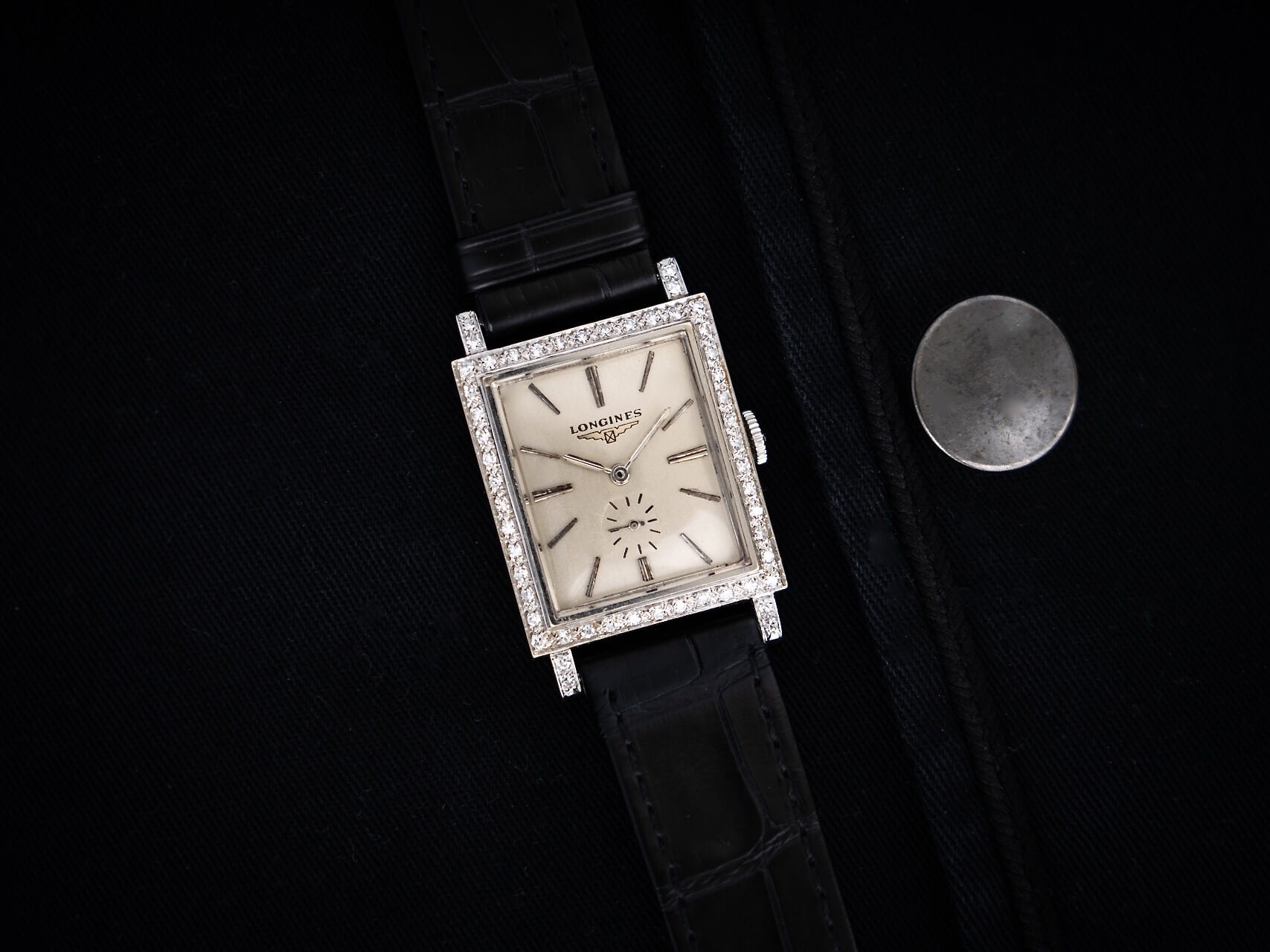 Longines Signet Diamond-Set Case 18k White Gold