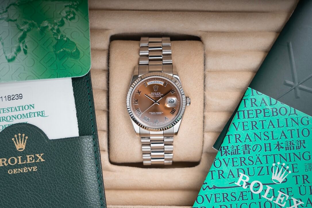 Rolex Day-Date 118239 'Havana Brown' B&P