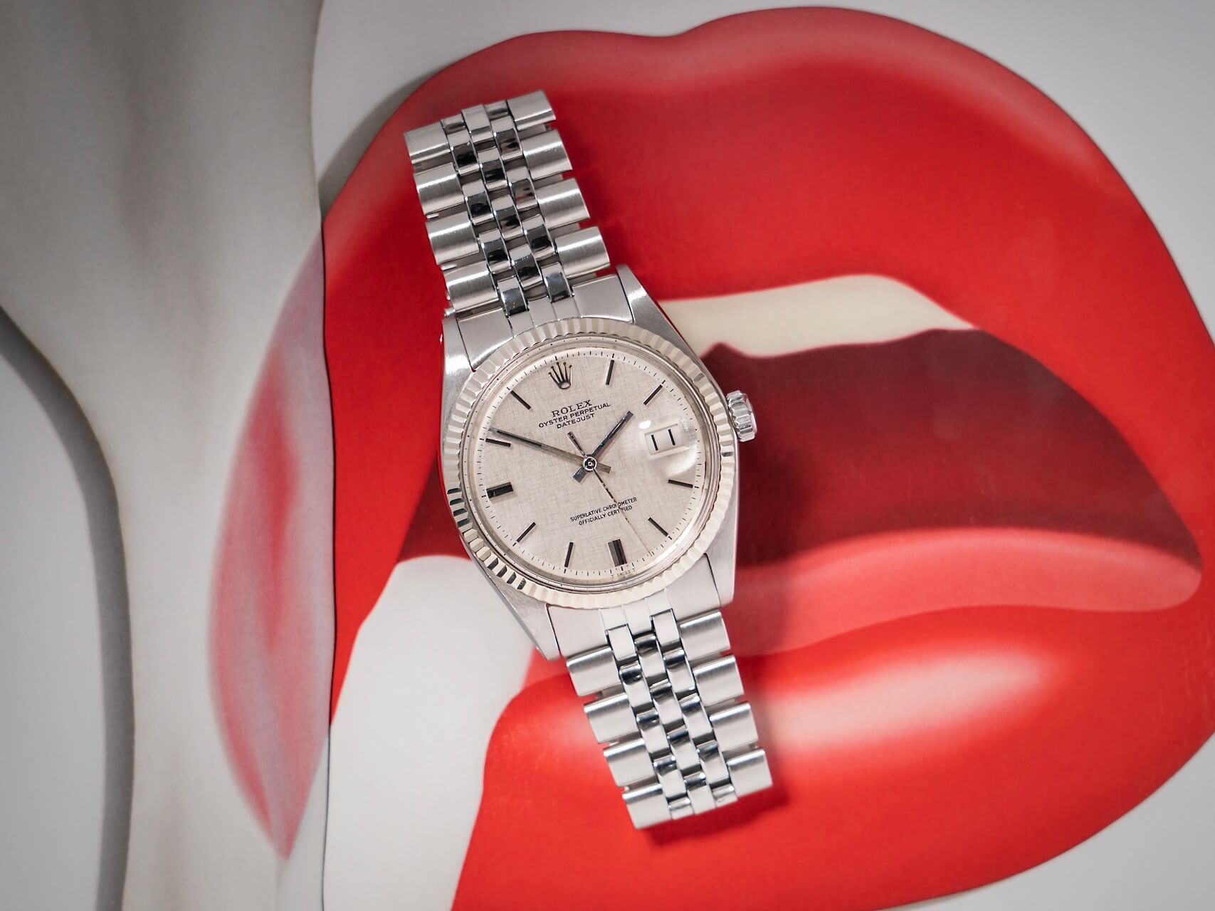 Rolex Datejust 1601 No Lume 'Black Out' Linen Dial
