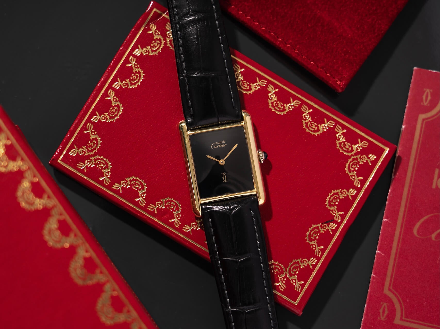 Must de Cartier Tank 'Onyx' B&P