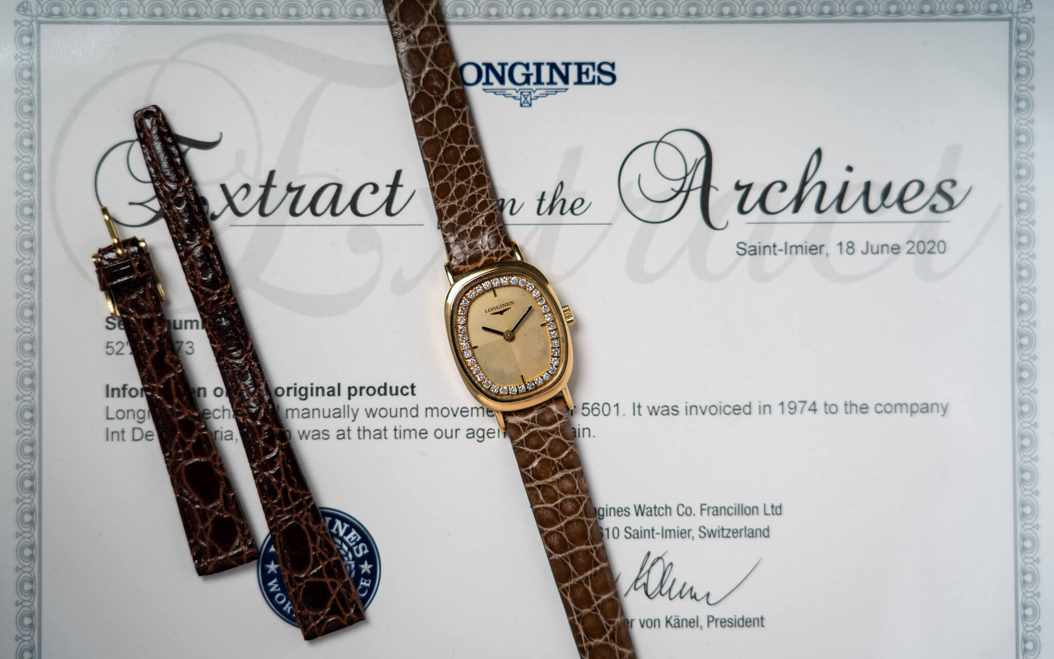 Longines Ref. 723805 'Diamond Lady' Incl. Extract from the archives