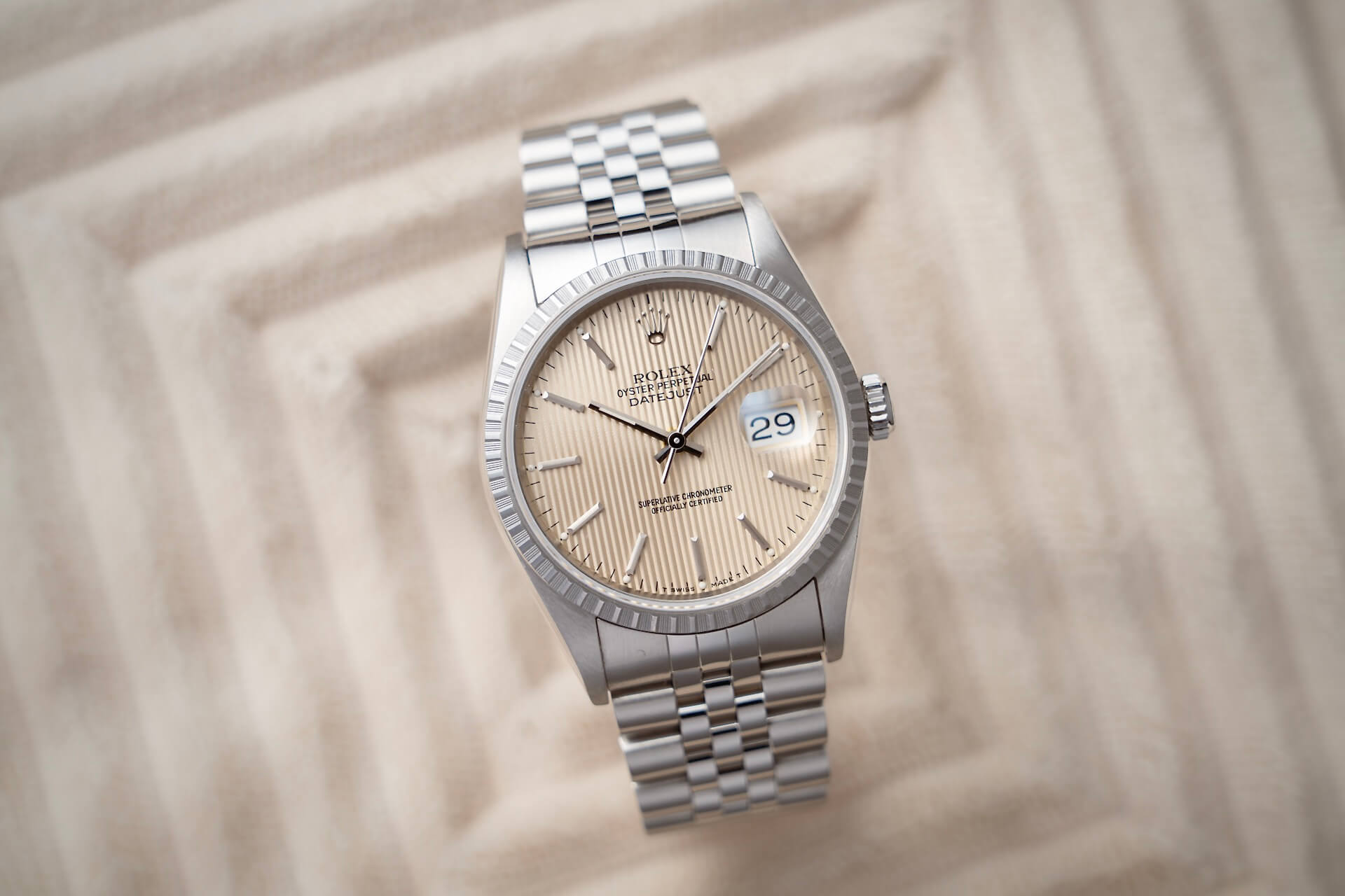 Rolex Datejust 16220 'Champagne Tapestry'