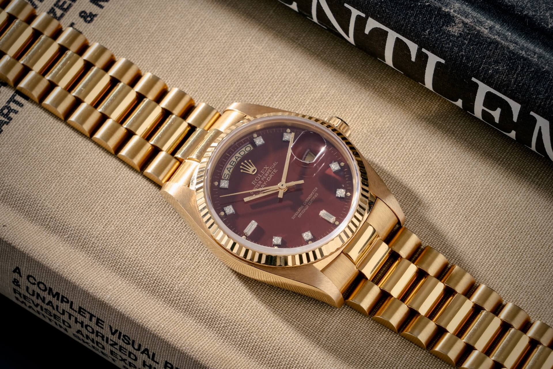 Rolex Day-Date 18038 ‘Diamond Oxblood Stella’