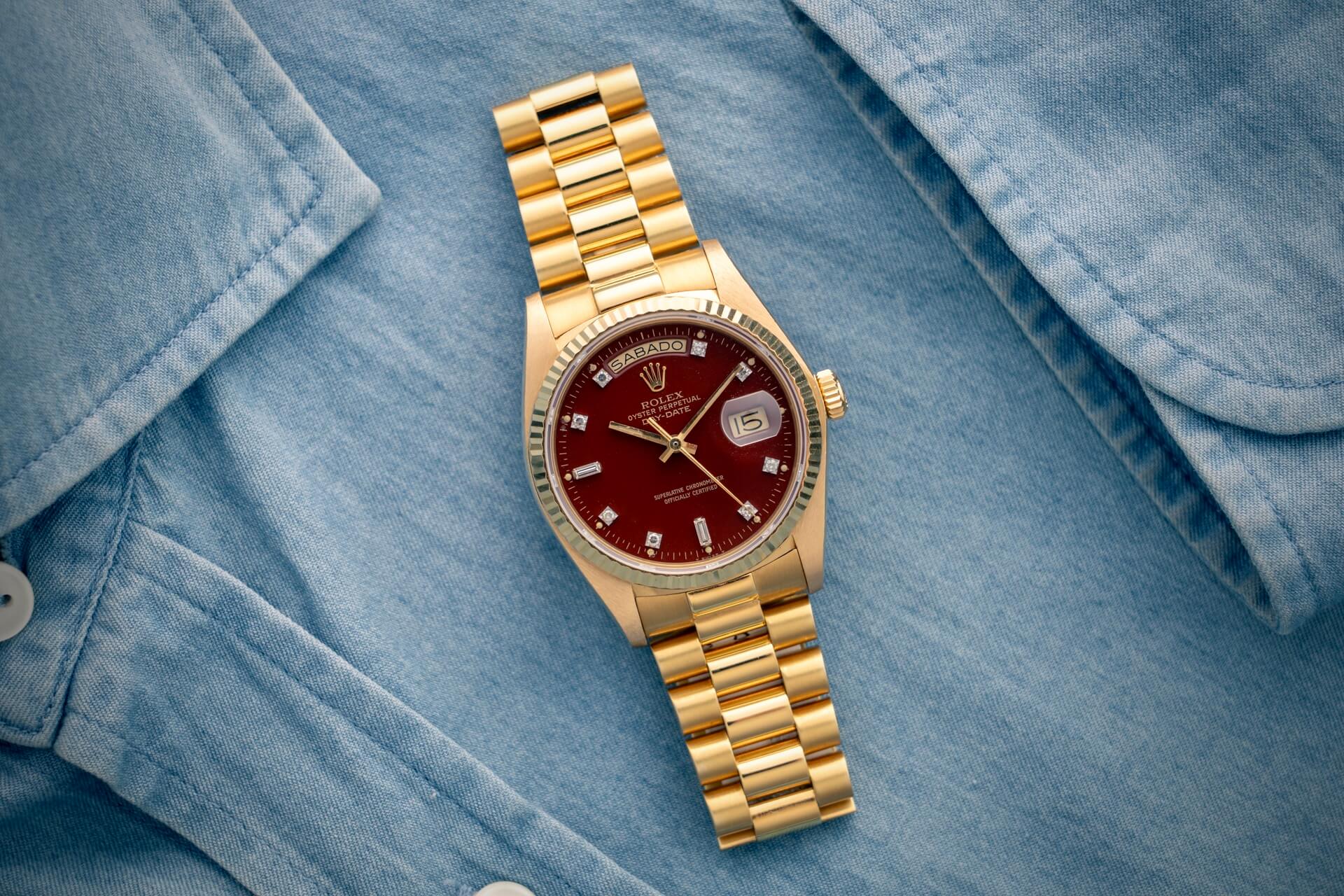 Rolex Day-Date 18038 ‘Diamond Oxblood Stella’
