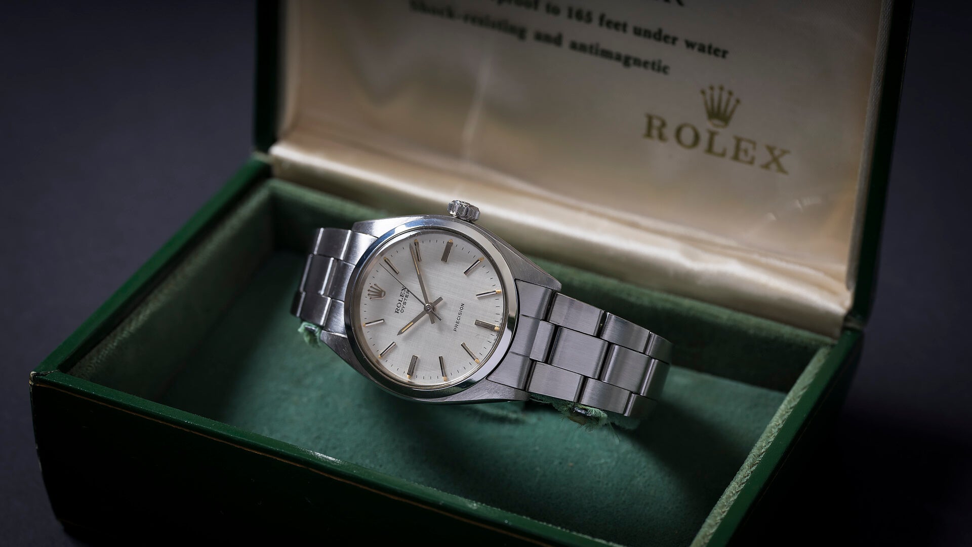 Rolex Oyster Precision 'Linen Dial' B&P