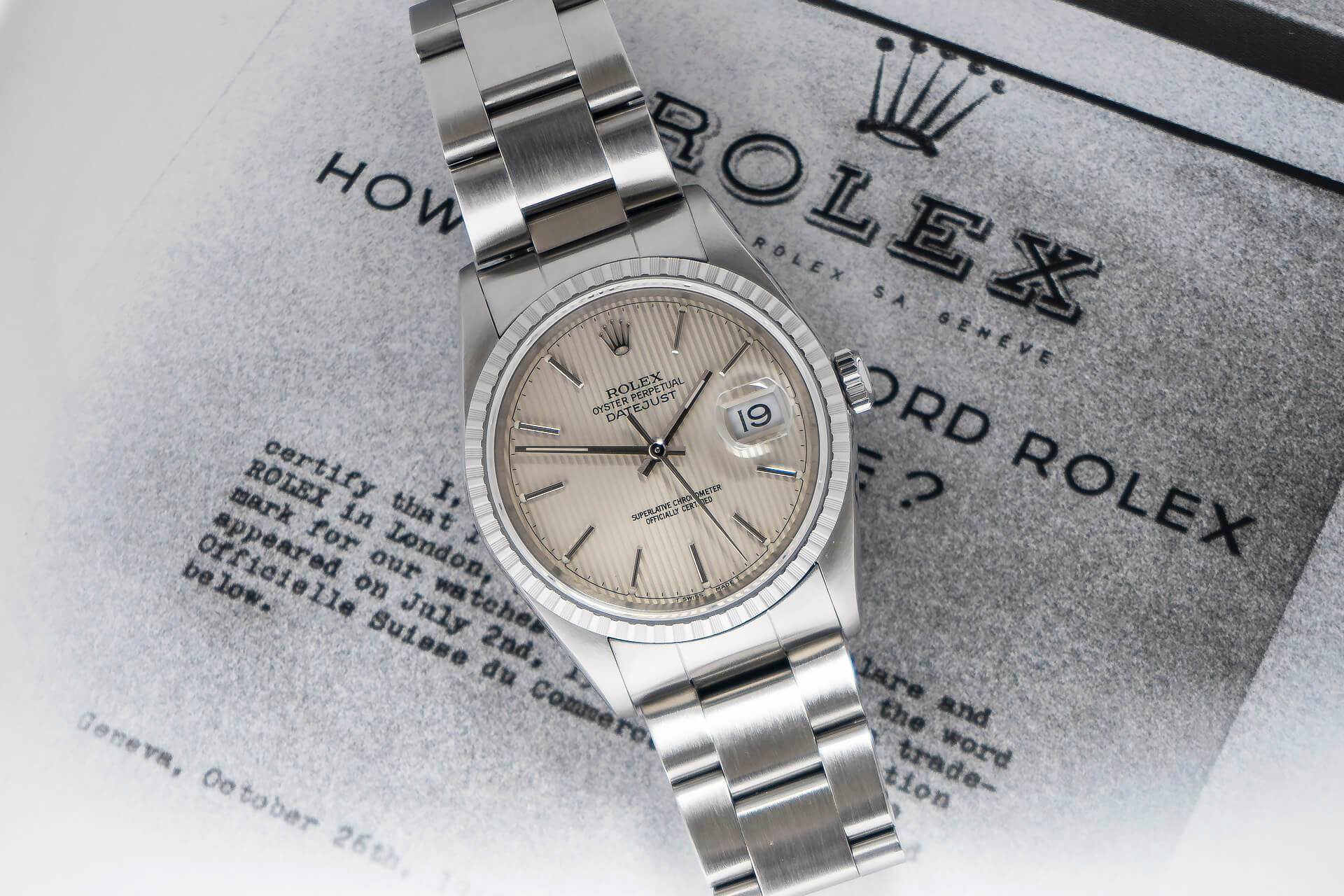 Rolex Datejust Champagne 'Tapestry' Dial