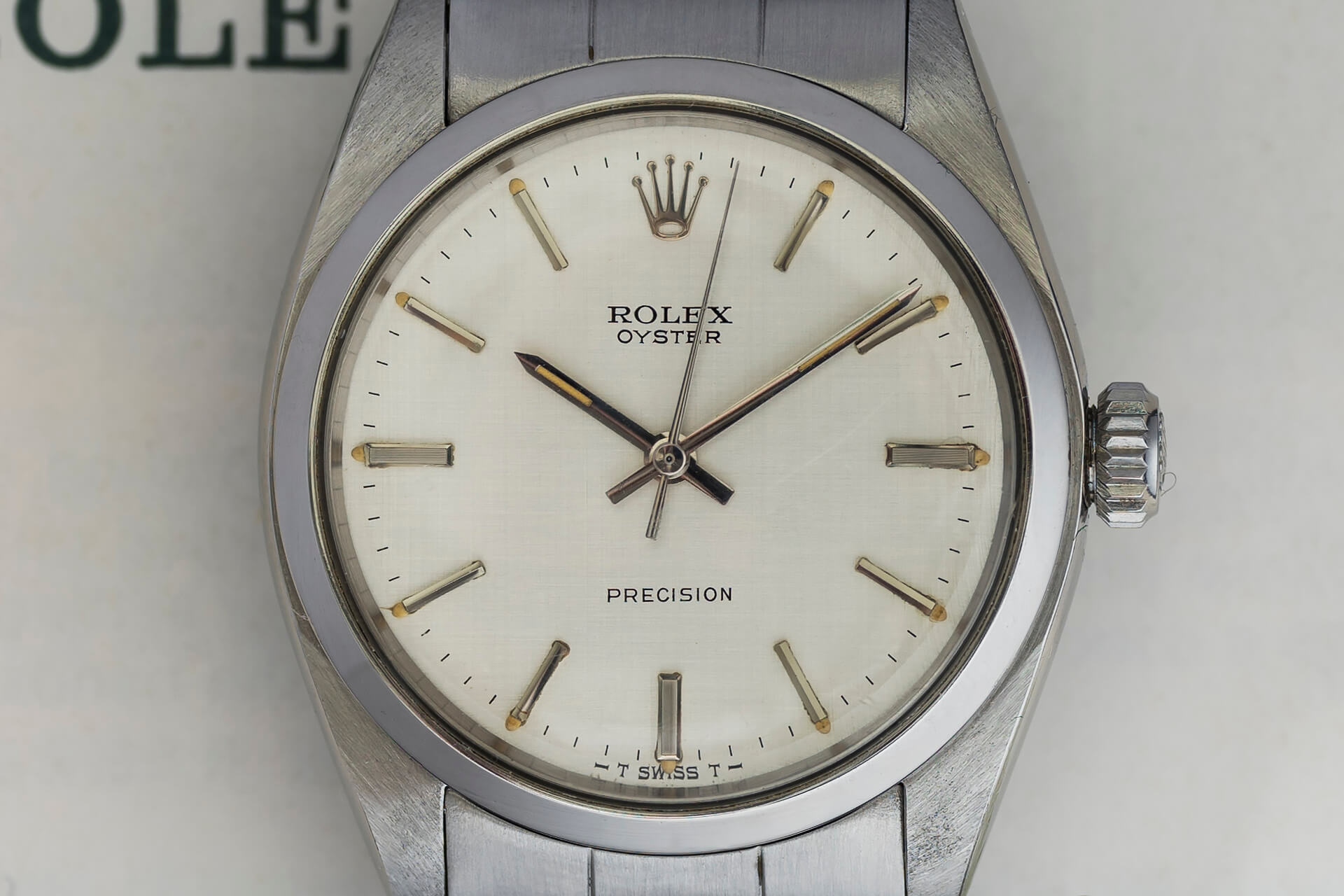 Rolex Oyster Precision 'Linen Dial' B&P