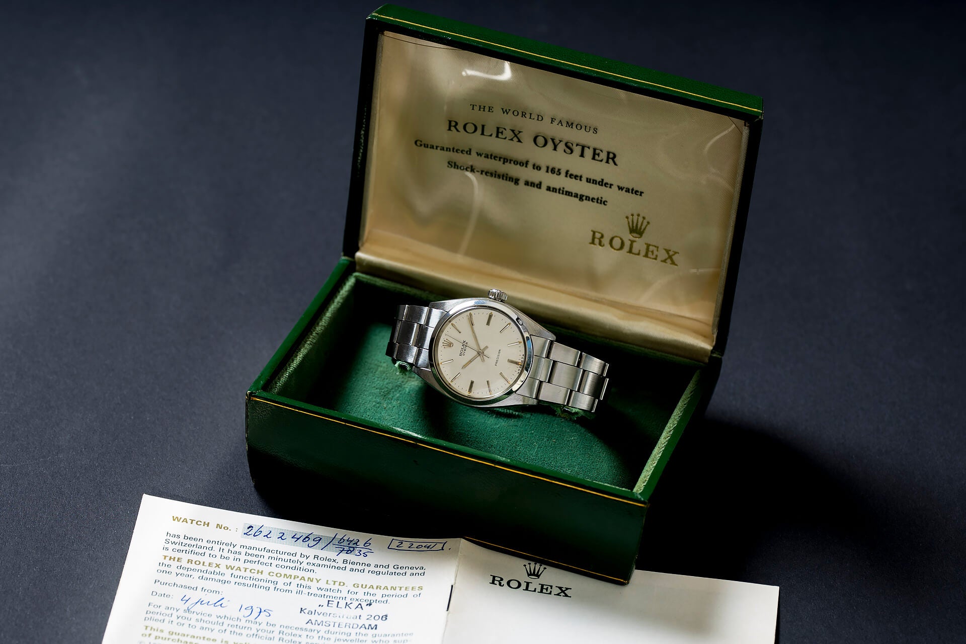 Rolex Oyster Precision 'Linen Dial' B&P