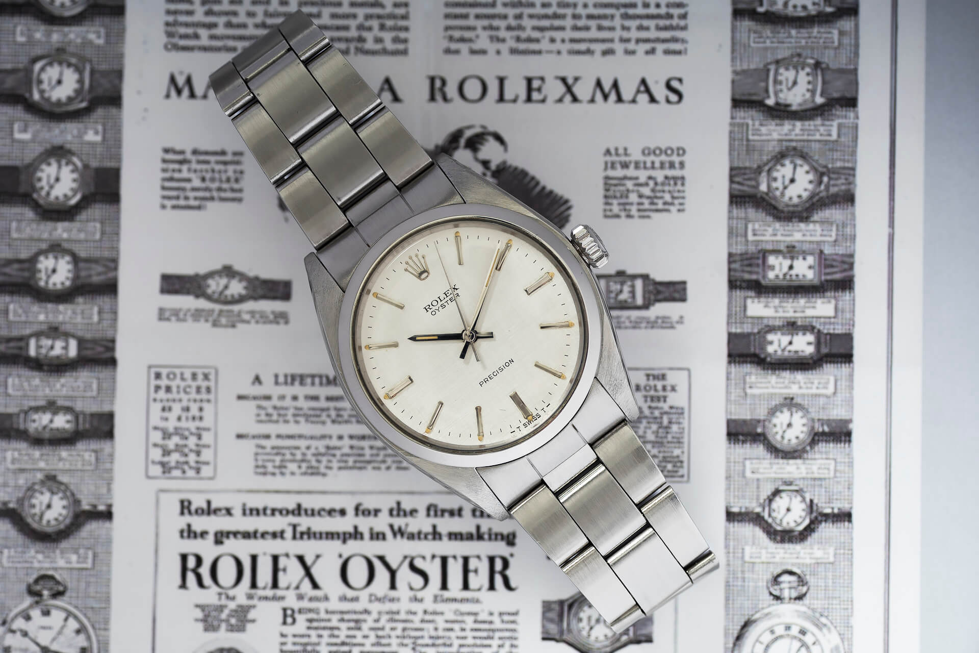 Rolex Oyster Precision 'Linen Dial' B&P