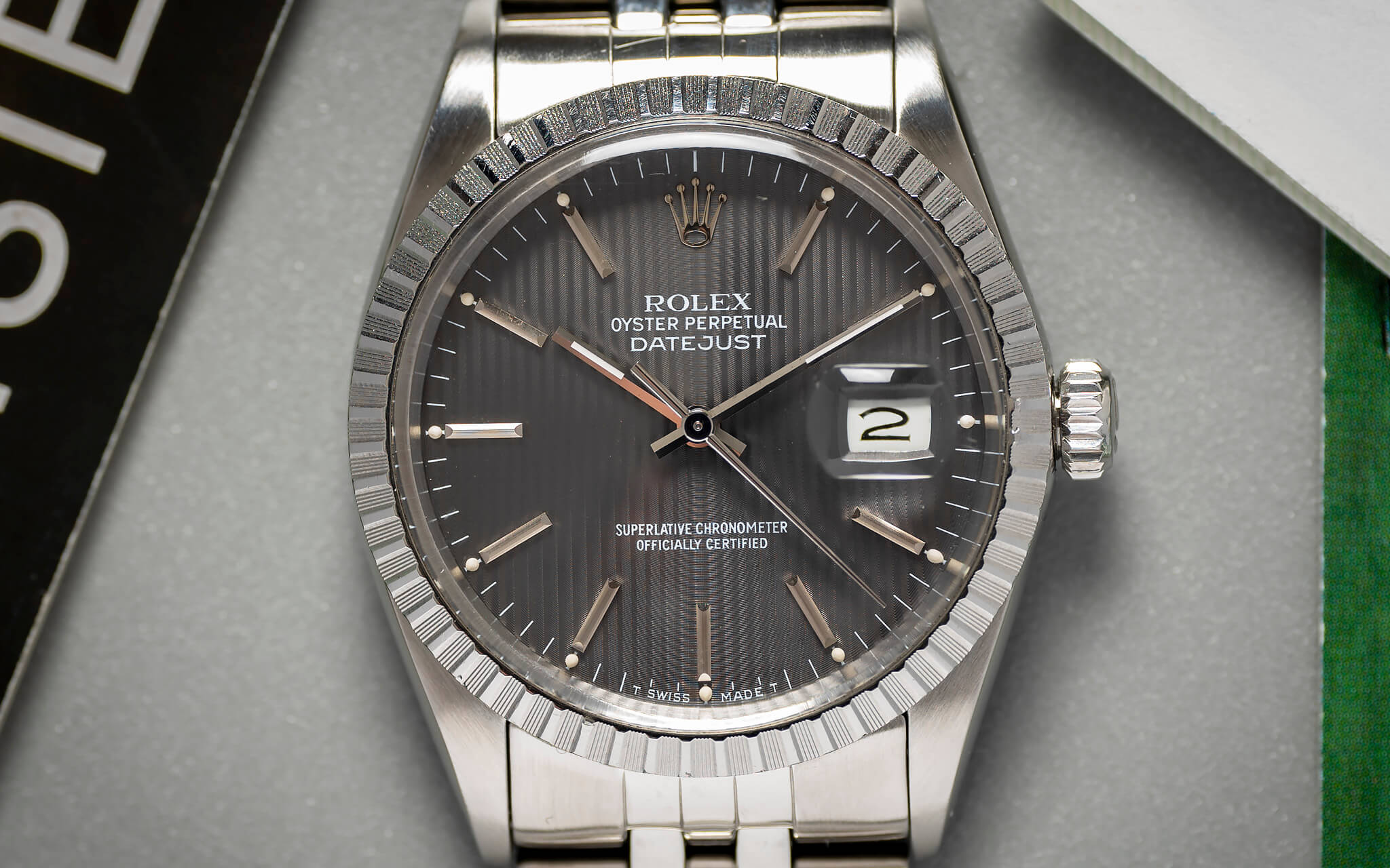 Rolex Datejust Ref. 16030 'Grey Tapestry' B&P