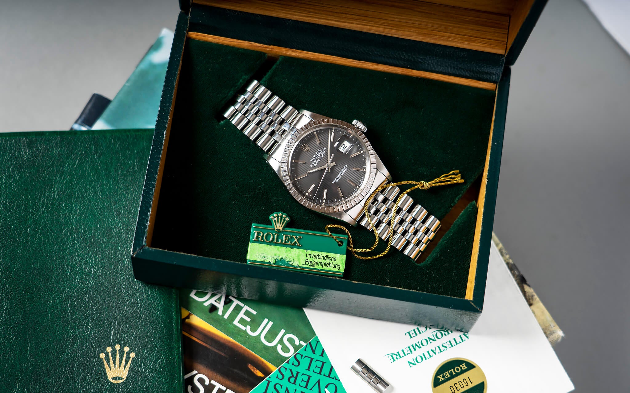 Rolex Datejust Ref. 16030 'Grey Tapestry' B&P